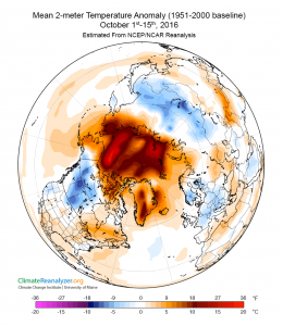 heat map of the arctic