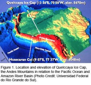 Location & Elevation of Quelccaya Ice Cap.