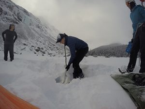 Digging out Ice Hole.