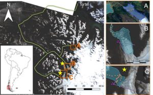 Location map of the Southern Patagonian Icefield.