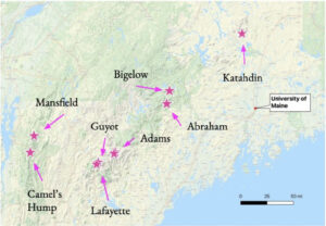 Field site locations across New England.