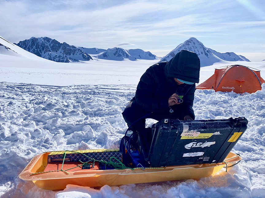 Photo of field site with GPR.