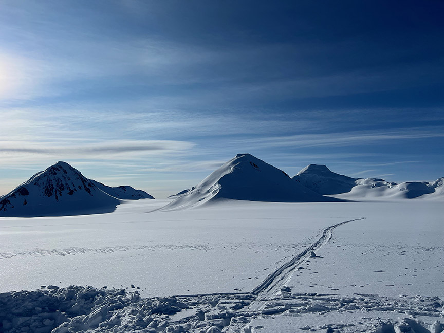 Photo of campsite looking towards the 2nd firm coring site.