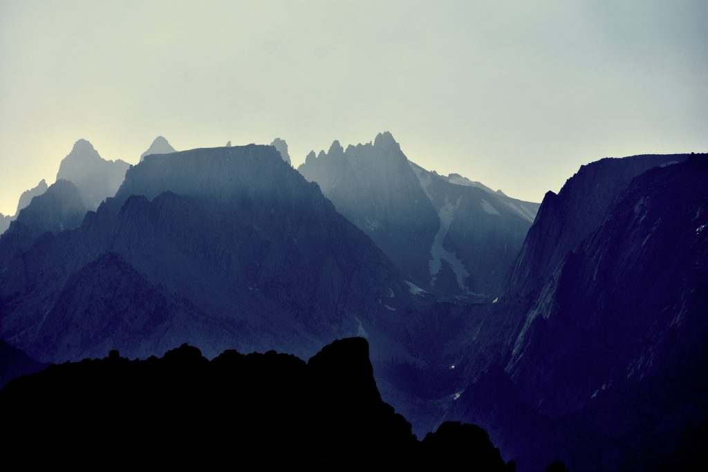 Landscape view of high Sierra Nevada mountain.