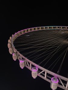 A photo of a ferris wheel in Dubai