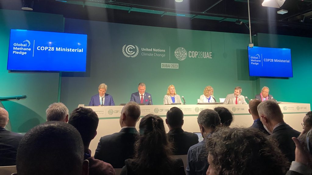 A photo of the Methane Ministerial at COP28