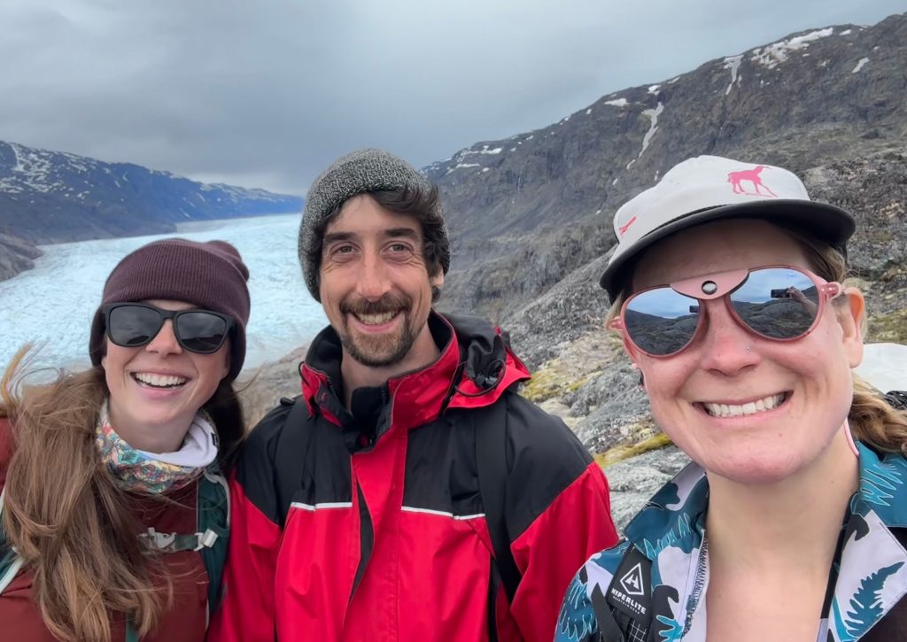 Field team members in front of Kiattut Glacier.