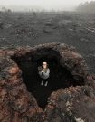 Photo of Hayley Beaudoin in volcanic setting.