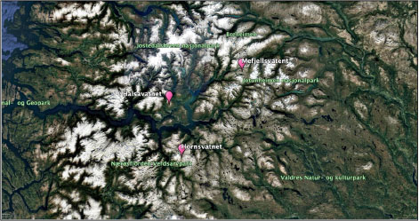 Map of study site in Norway.