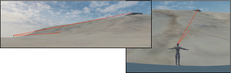 Angle of incidence and line of sight from base of sea cliff.